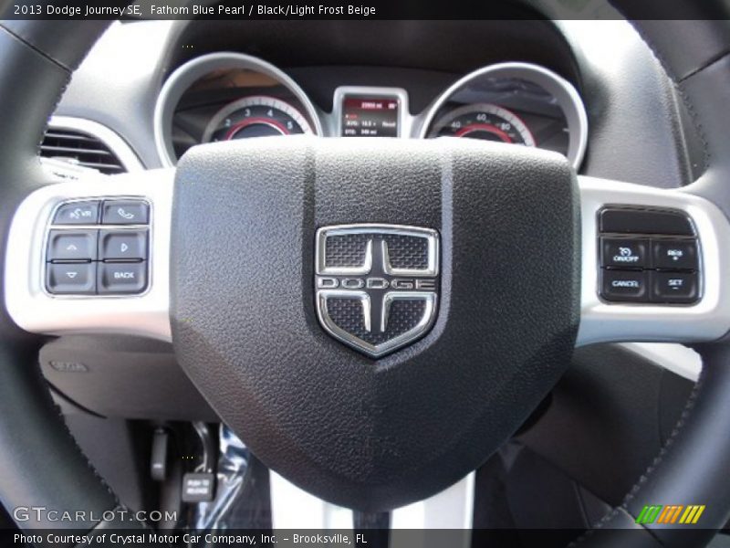 Fathom Blue Pearl / Black/Light Frost Beige 2013 Dodge Journey SE