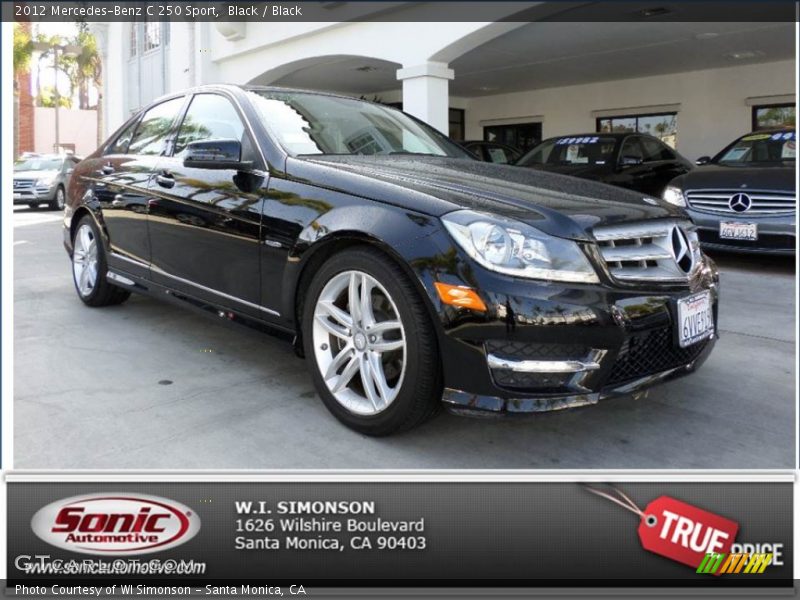 Black / Black 2012 Mercedes-Benz C 250 Sport