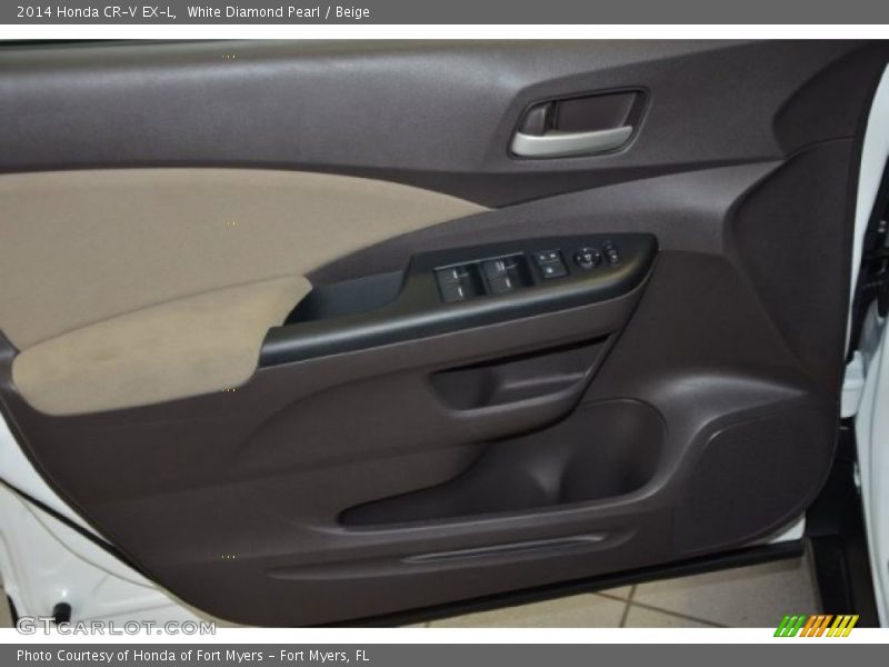 White Diamond Pearl / Beige 2014 Honda CR-V EX-L