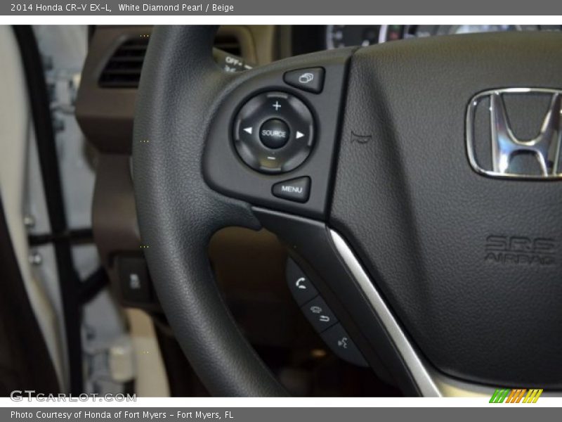White Diamond Pearl / Beige 2014 Honda CR-V EX-L
