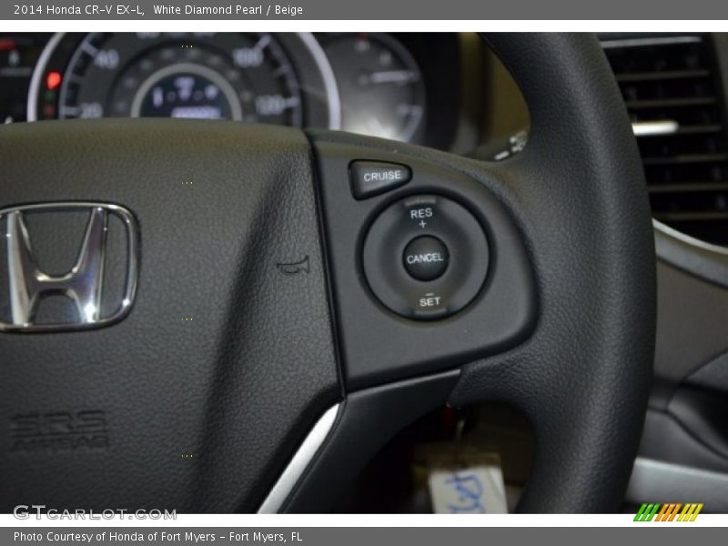 White Diamond Pearl / Beige 2014 Honda CR-V EX-L