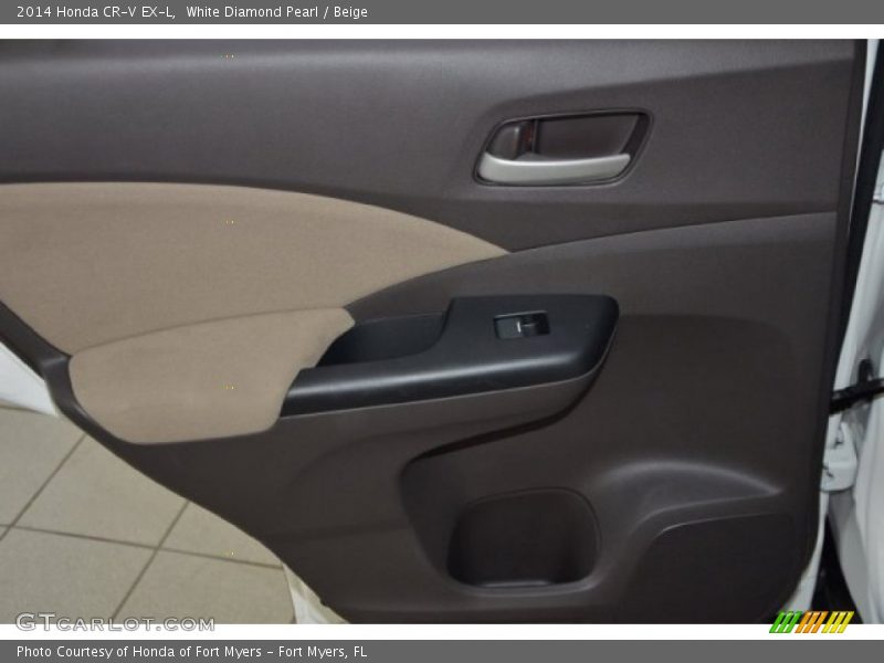 White Diamond Pearl / Beige 2014 Honda CR-V EX-L