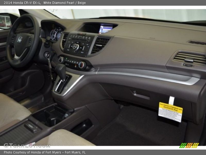 White Diamond Pearl / Beige 2014 Honda CR-V EX-L