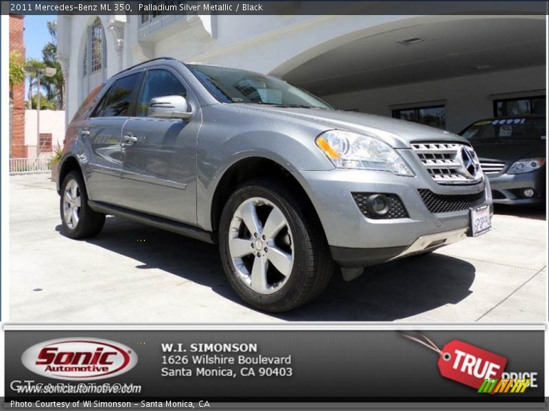 Palladium Silver Metallic / Black 2011 Mercedes-Benz ML 350