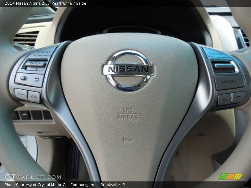 Pearl White / Beige 2014 Nissan Altima 2.5