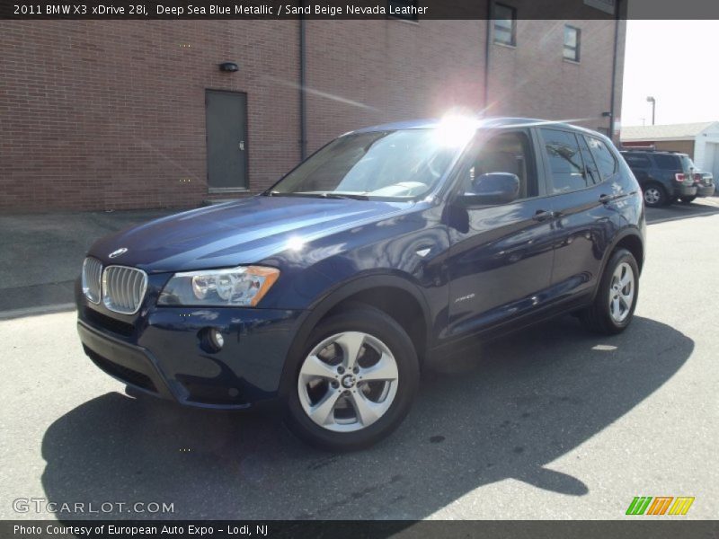 Deep Sea Blue Metallic / Sand Beige Nevada Leather 2011 BMW X3 xDrive 28i