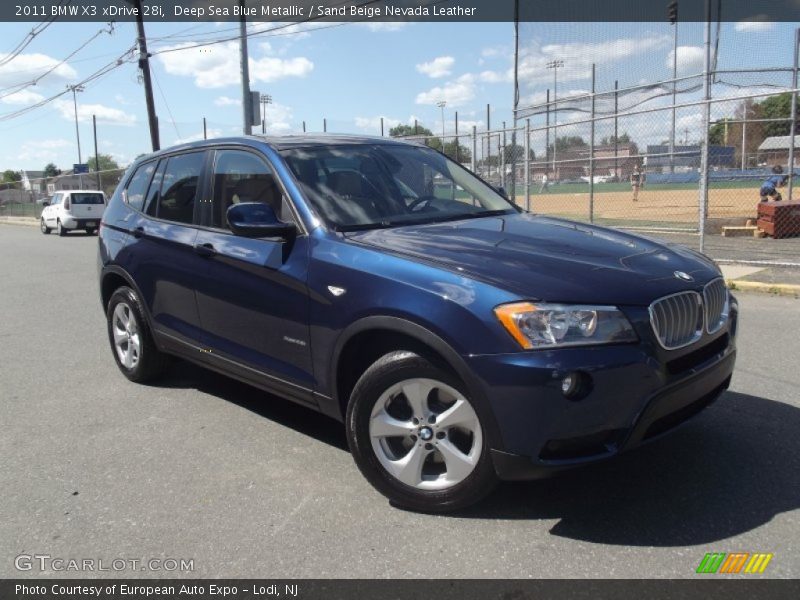 Deep Sea Blue Metallic / Sand Beige Nevada Leather 2011 BMW X3 xDrive 28i