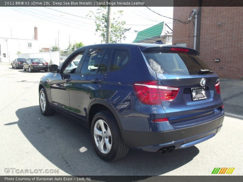 Deep Sea Blue Metallic / Sand Beige Nevada Leather 2011 BMW X3 xDrive 28i