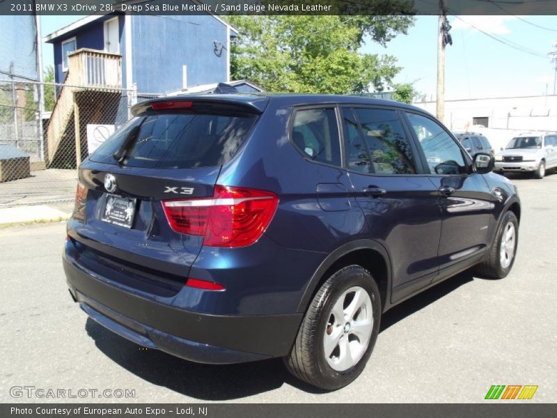 Deep Sea Blue Metallic / Sand Beige Nevada Leather 2011 BMW X3 xDrive 28i