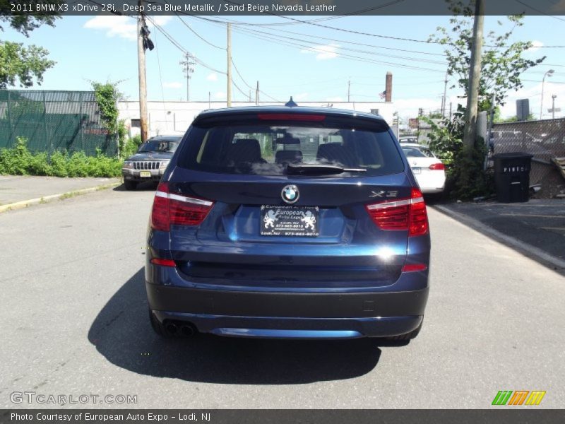 Deep Sea Blue Metallic / Sand Beige Nevada Leather 2011 BMW X3 xDrive 28i