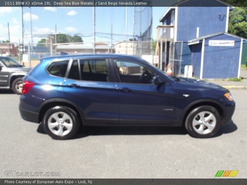Deep Sea Blue Metallic / Sand Beige Nevada Leather 2011 BMW X3 xDrive 28i