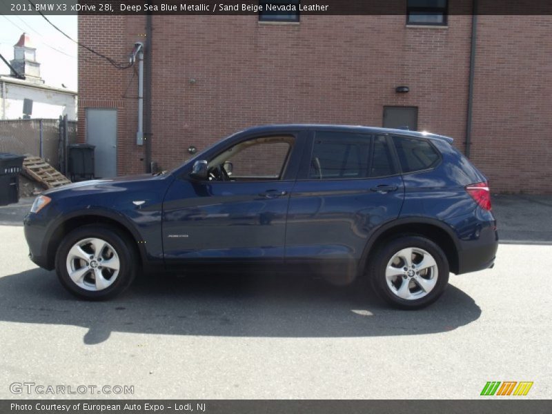 Deep Sea Blue Metallic / Sand Beige Nevada Leather 2011 BMW X3 xDrive 28i