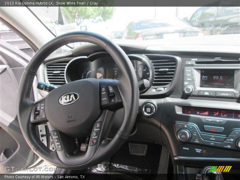 Snow White Pearl / Gray 2013 Kia Optima Hybrid LX