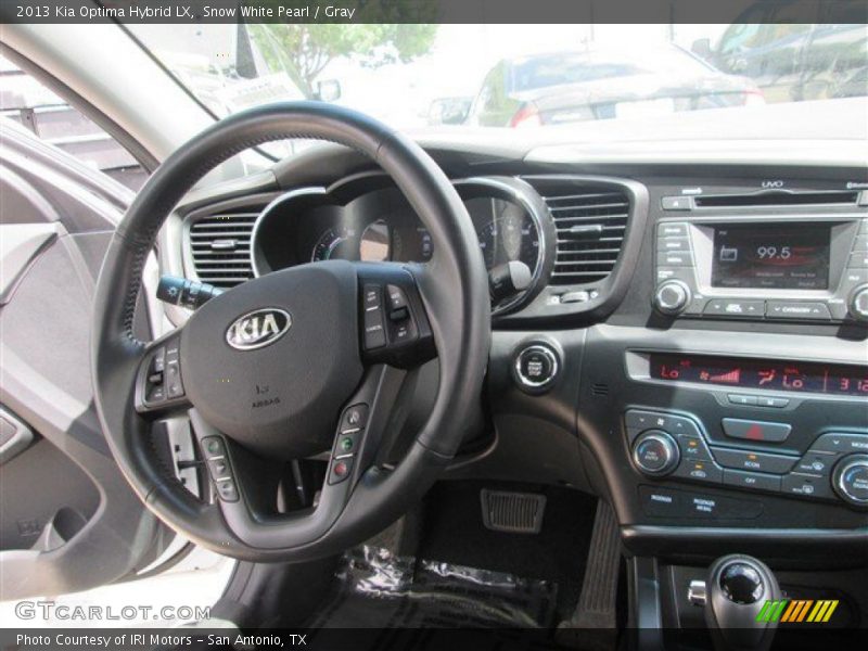 Snow White Pearl / Gray 2013 Kia Optima Hybrid LX