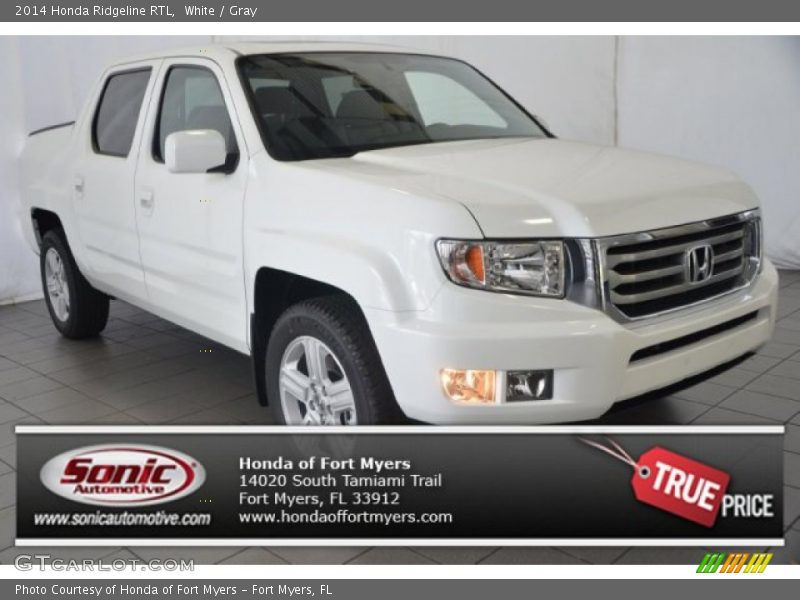 White / Gray 2014 Honda Ridgeline RTL