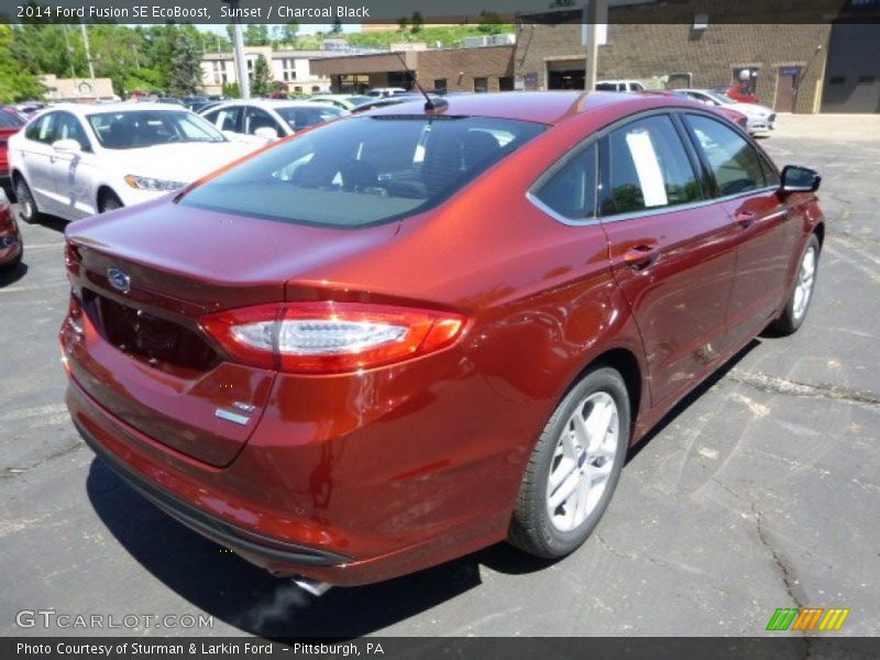 Sunset / Charcoal Black 2014 Ford Fusion SE EcoBoost