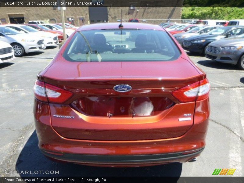 Sunset / Charcoal Black 2014 Ford Fusion SE EcoBoost