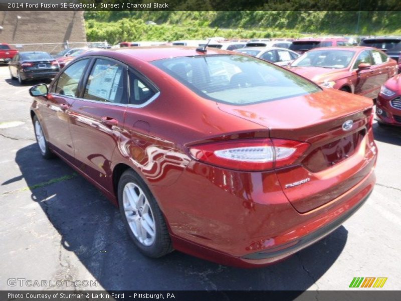 Sunset / Charcoal Black 2014 Ford Fusion SE EcoBoost