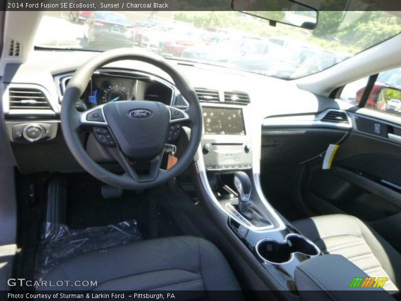 Sunset / Charcoal Black 2014 Ford Fusion SE EcoBoost
