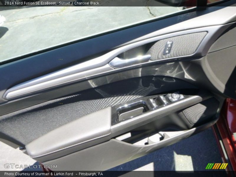 Sunset / Charcoal Black 2014 Ford Fusion SE EcoBoost