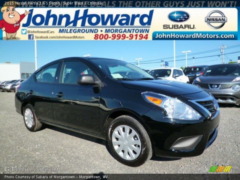 Super Black / Charcoal 2015 Nissan Versa 1.6 S Sedan