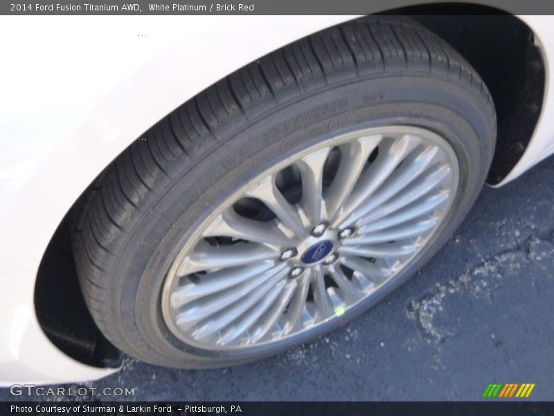 White Platinum / Brick Red 2014 Ford Fusion Titanium AWD