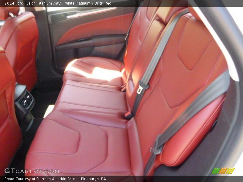 White Platinum / Brick Red 2014 Ford Fusion Titanium AWD