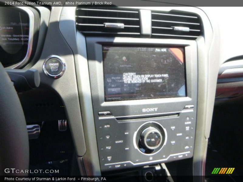 White Platinum / Brick Red 2014 Ford Fusion Titanium AWD