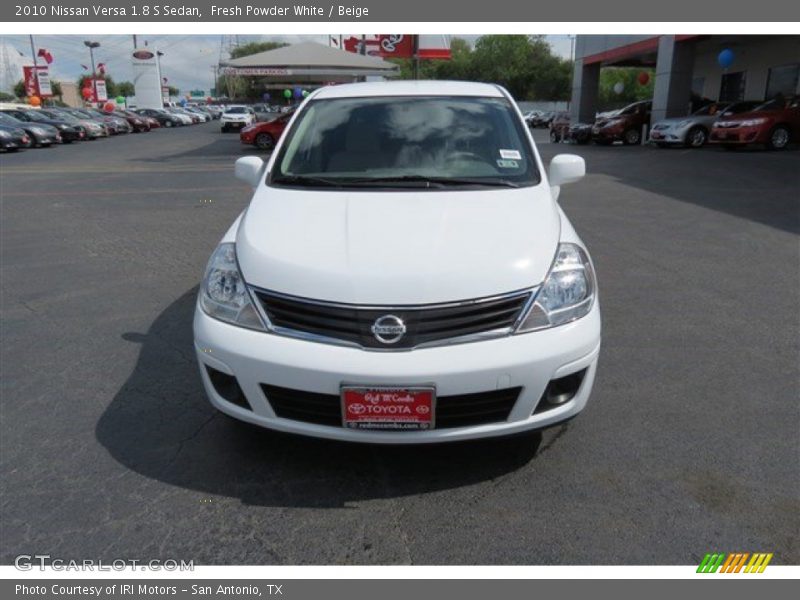 Fresh Powder White / Beige 2010 Nissan Versa 1.8 S Sedan