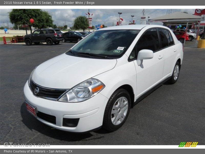 Fresh Powder White / Beige 2010 Nissan Versa 1.8 S Sedan