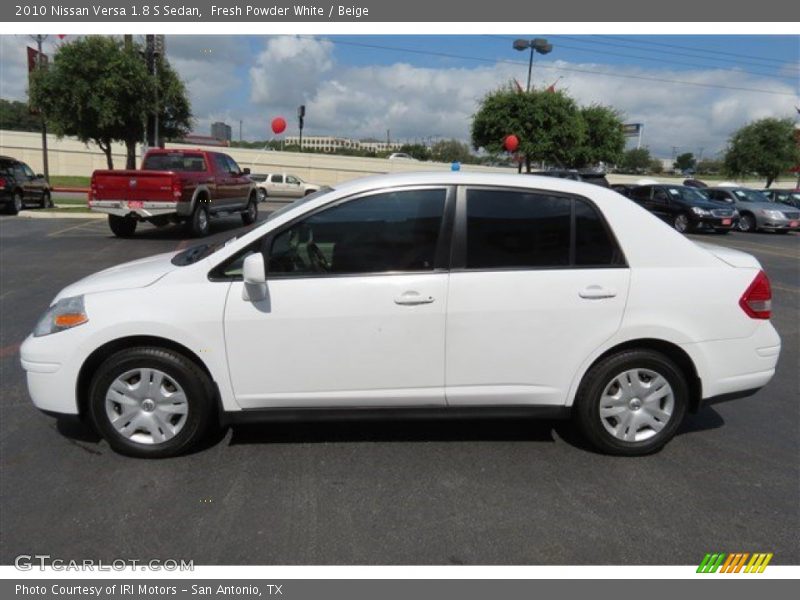 Fresh Powder White / Beige 2010 Nissan Versa 1.8 S Sedan