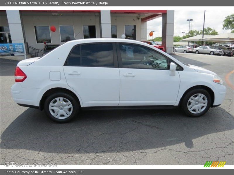 Fresh Powder White / Beige 2010 Nissan Versa 1.8 S Sedan