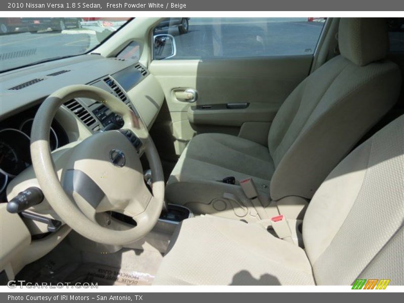Fresh Powder White / Beige 2010 Nissan Versa 1.8 S Sedan