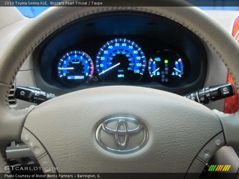 Blizzard Pearl Tricoat / Taupe 2010 Toyota Sienna XLE