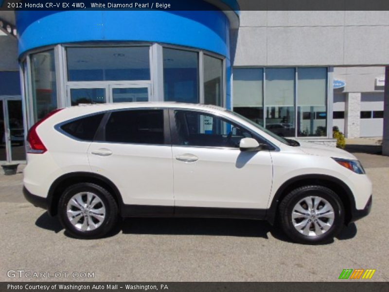White Diamond Pearl / Beige 2012 Honda CR-V EX 4WD
