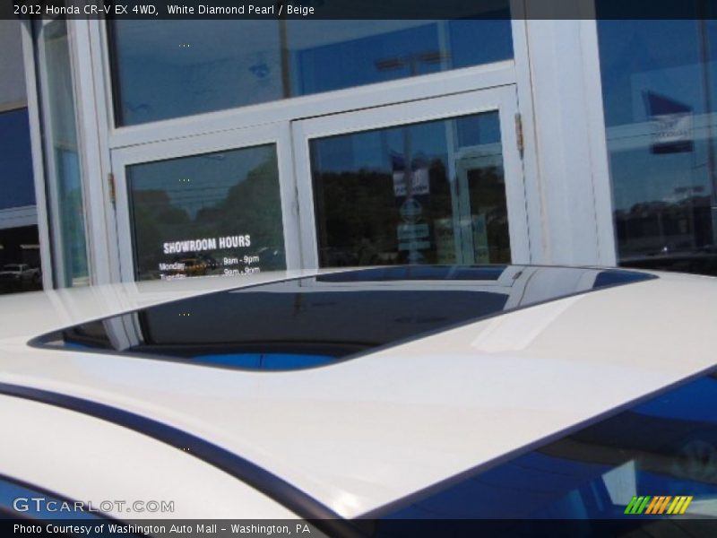 White Diamond Pearl / Beige 2012 Honda CR-V EX 4WD