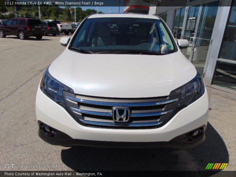 White Diamond Pearl / Beige 2012 Honda CR-V EX 4WD