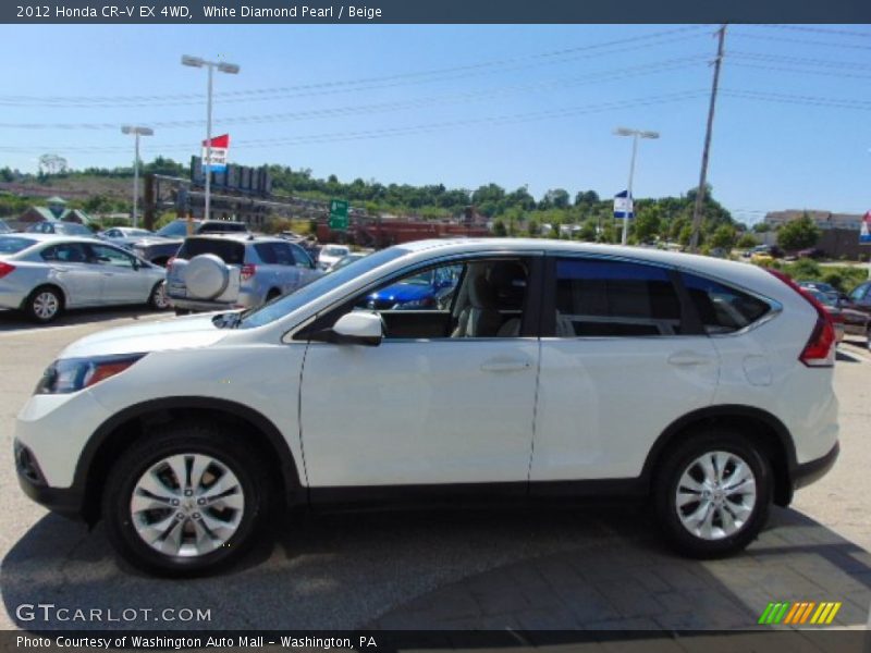 White Diamond Pearl / Beige 2012 Honda CR-V EX 4WD