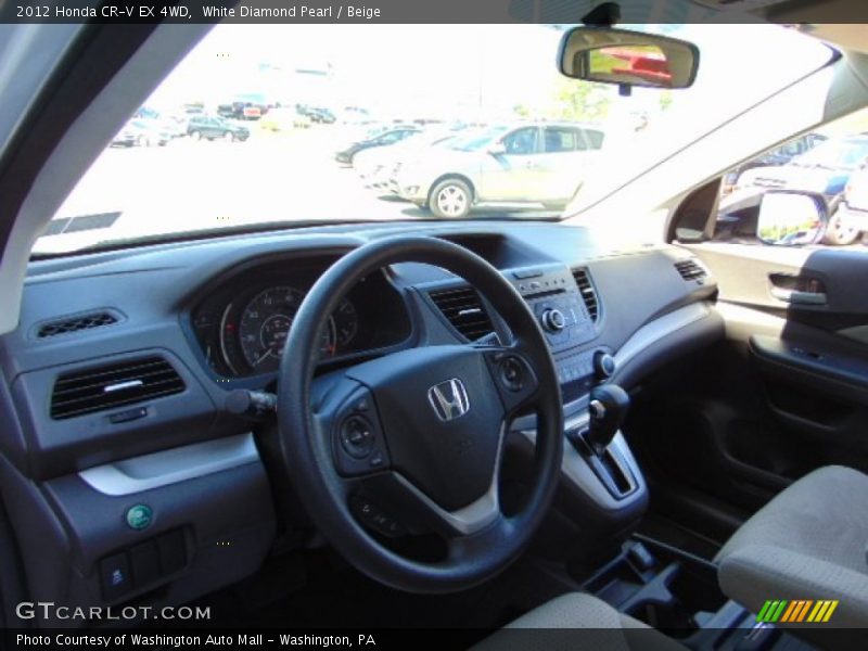 White Diamond Pearl / Beige 2012 Honda CR-V EX 4WD