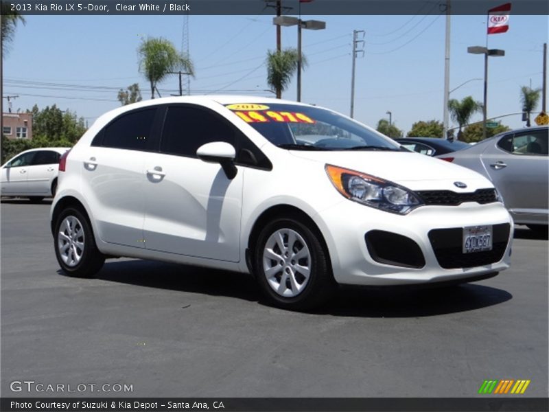 Clear White / Black 2013 Kia Rio LX 5-Door