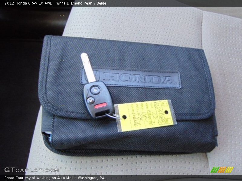 White Diamond Pearl / Beige 2012 Honda CR-V EX 4WD