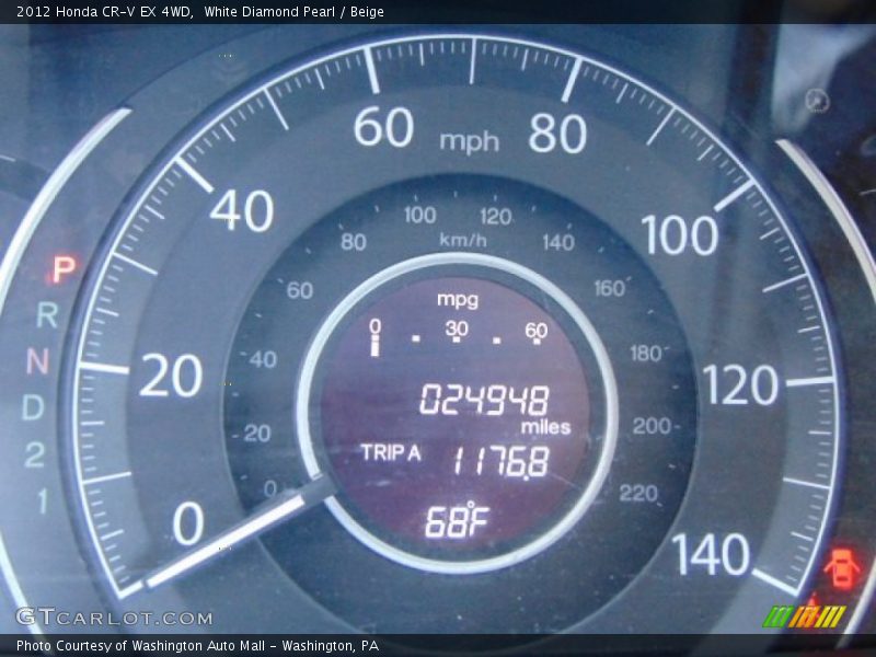 White Diamond Pearl / Beige 2012 Honda CR-V EX 4WD