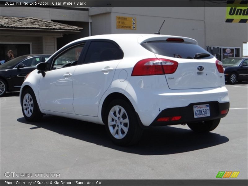 Clear White / Black 2013 Kia Rio LX 5-Door
