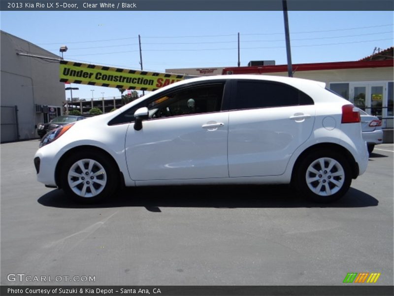 Clear White / Black 2013 Kia Rio LX 5-Door