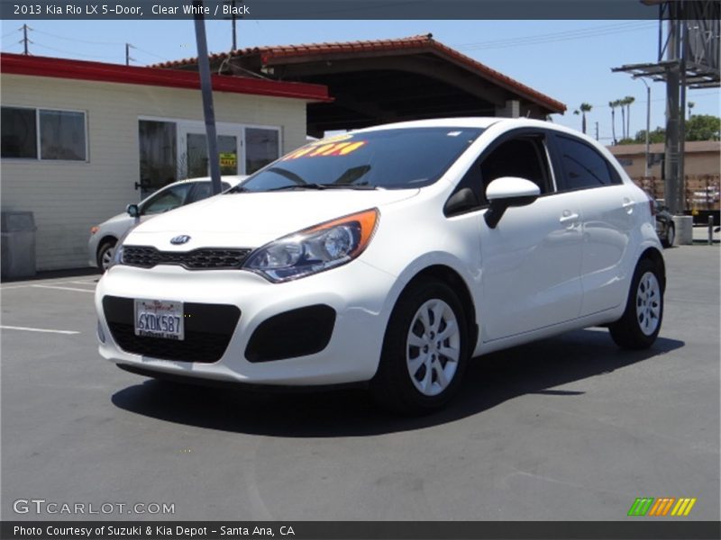 Clear White / Black 2013 Kia Rio LX 5-Door
