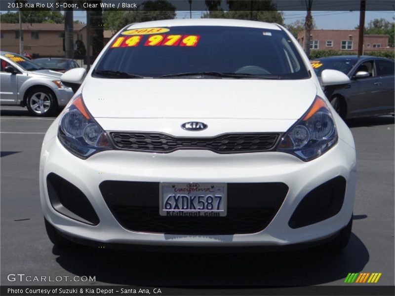 Clear White / Black 2013 Kia Rio LX 5-Door