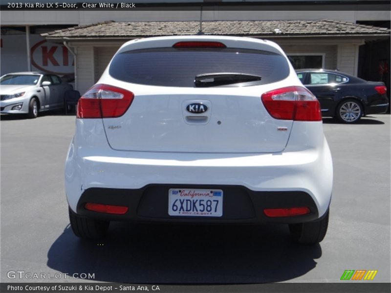 Clear White / Black 2013 Kia Rio LX 5-Door