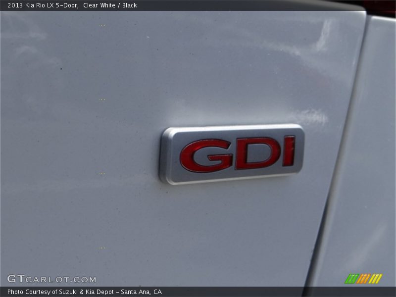 Clear White / Black 2013 Kia Rio LX 5-Door