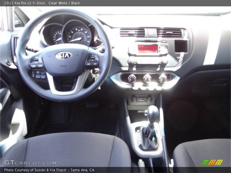 Clear White / Black 2013 Kia Rio LX 5-Door