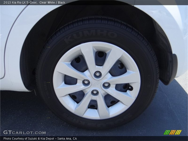 Clear White / Black 2013 Kia Rio LX 5-Door